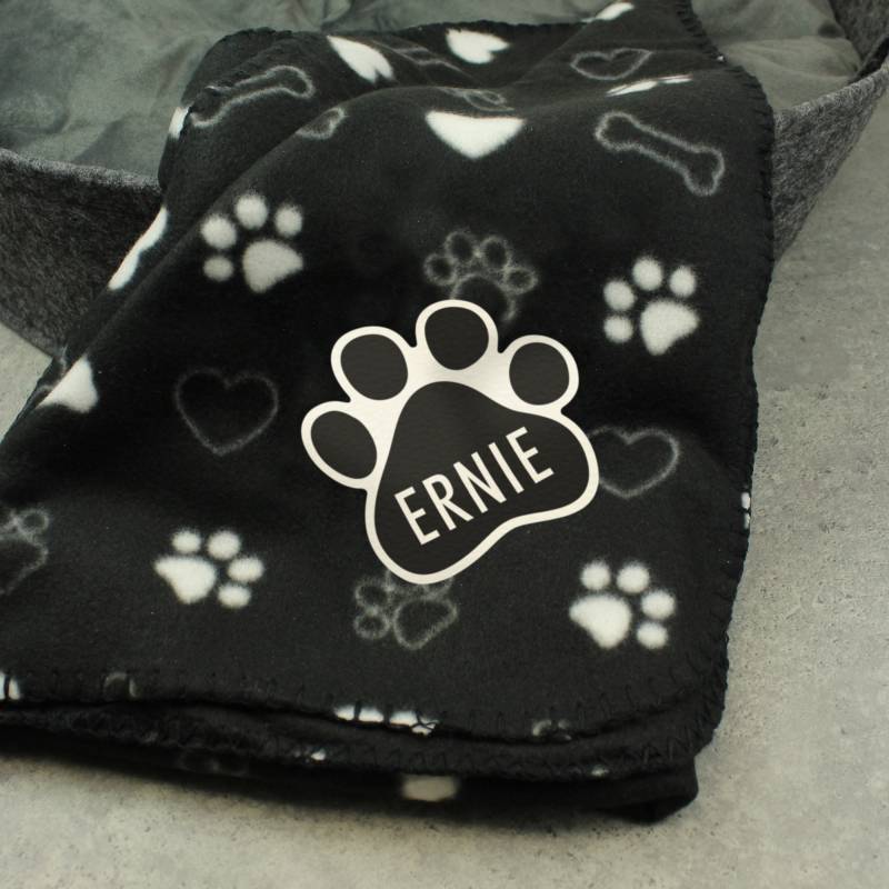 Personalised Dog Paw Fleece Blanket