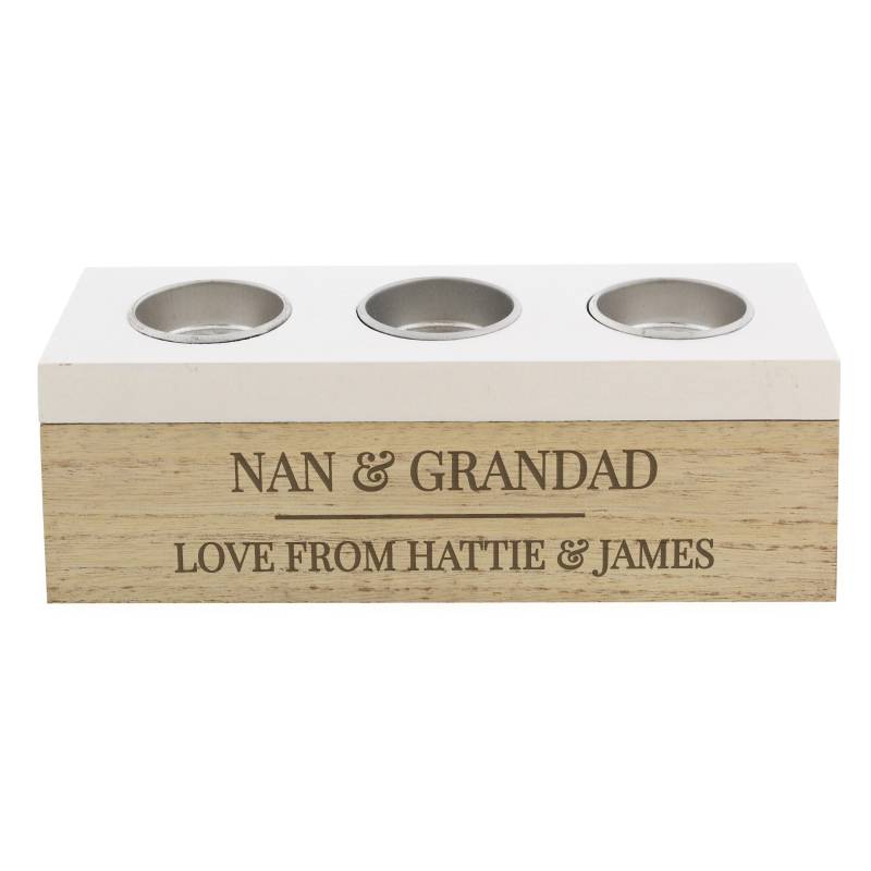 Personalised Classic Triple Tea Light Box