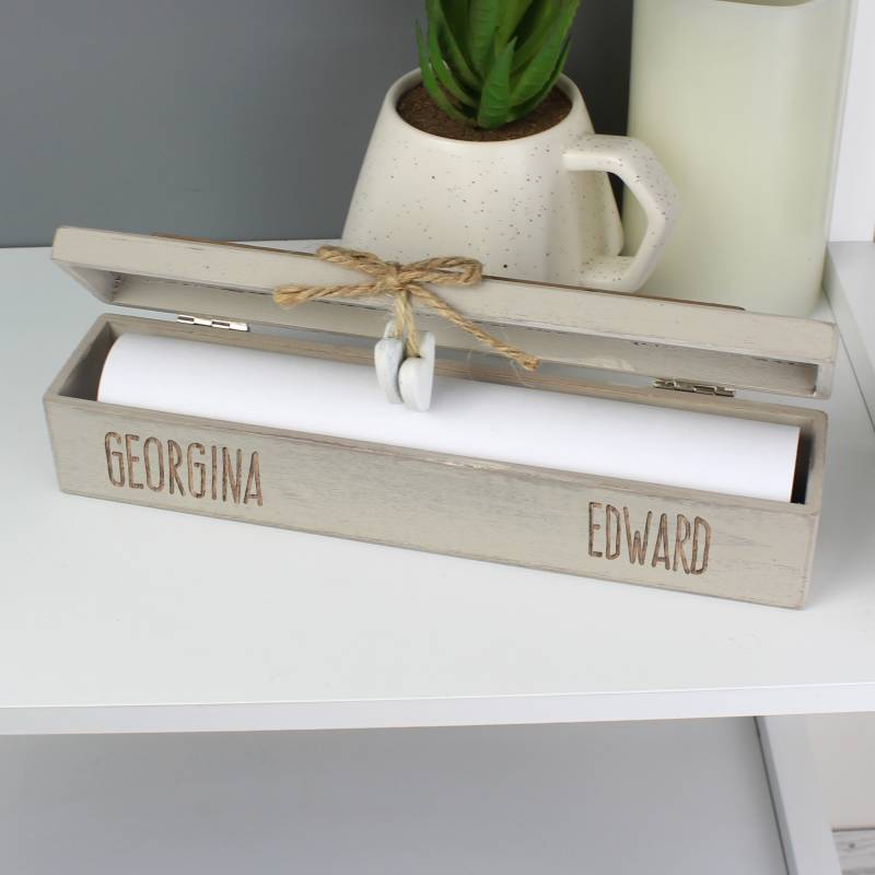 Personalised Wooden Wedding Certificate Holder