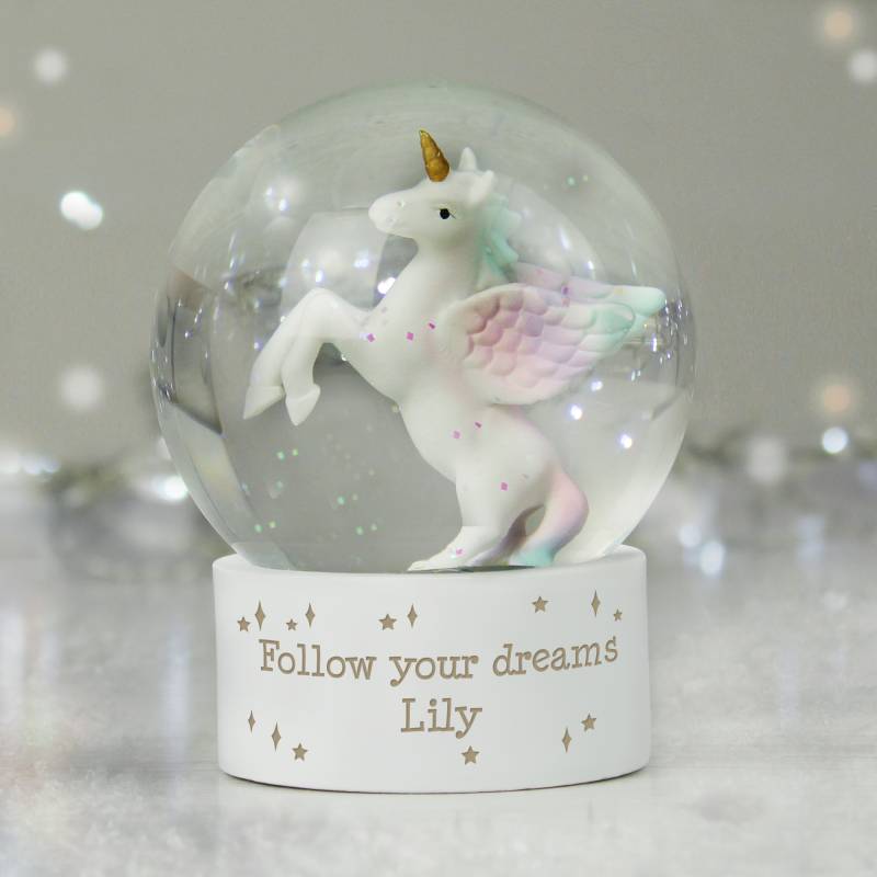 Personalised Unicorn Snow Globe