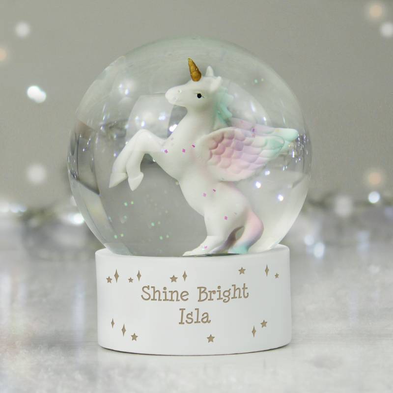 Personalised Unicorn Snow Globe