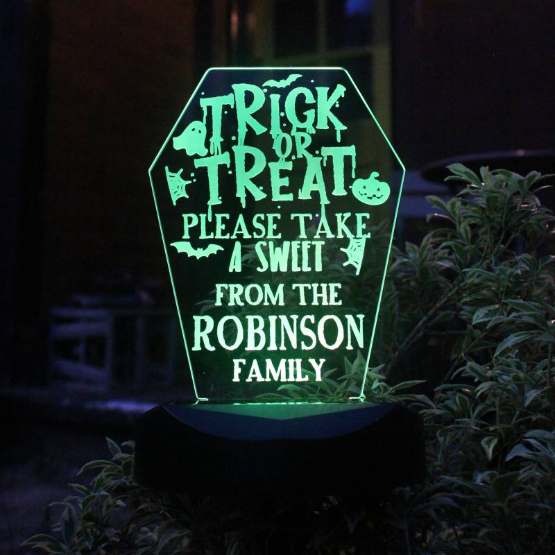 Personalised Trick or Treat Outdoor Solar Light