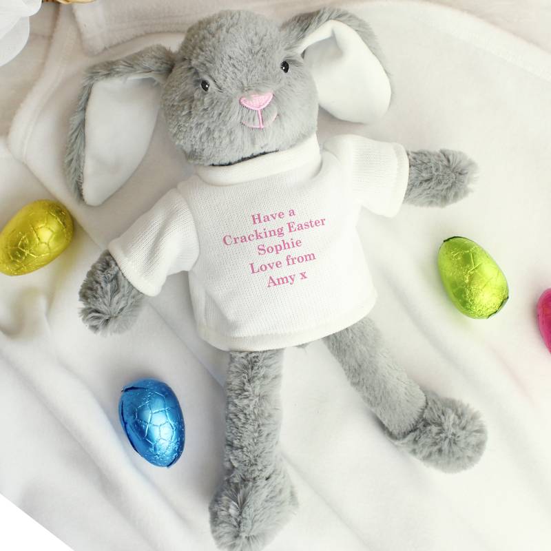 Personalised Message Bunny - Pink Embroidery