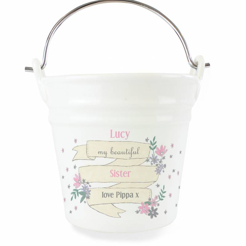Personalised Garden Bloom Porcelain Bucket