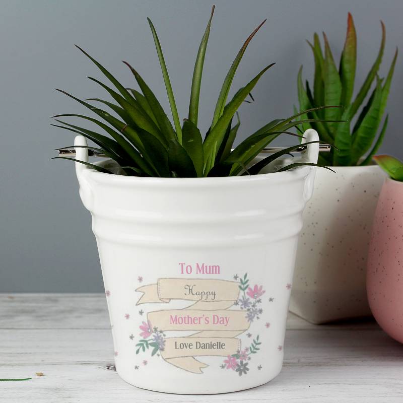 Personalised Garden Bloom Porcelain Bucket