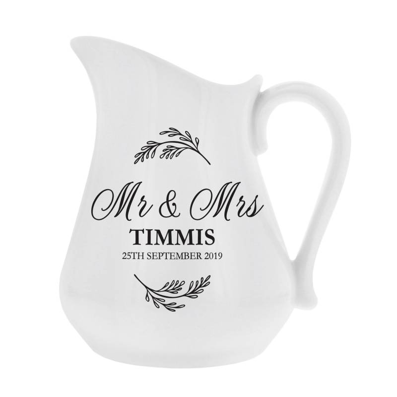 Personalised Classic Wedding Ceramic Flower Jug