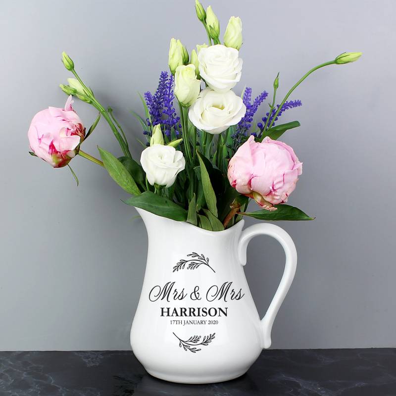 Personalised Classic Wedding Ceramic Flower Jug