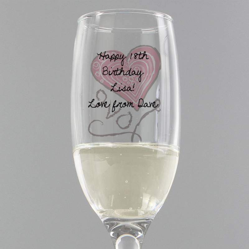 Personalised Love Heart Flute And Prosecco 