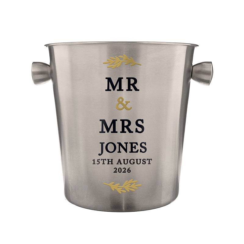 Personalised Couples Stainless Steel Ice Bucket Personalised Couples Stainless Steel Ice Bucket