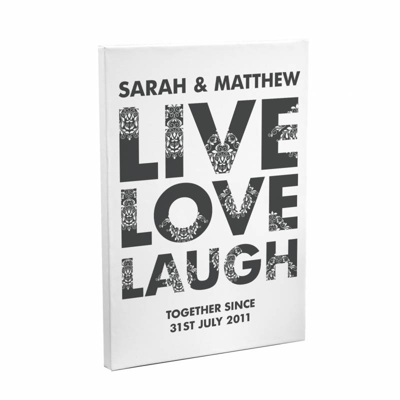 Personalised Live Love Laugh Canvas