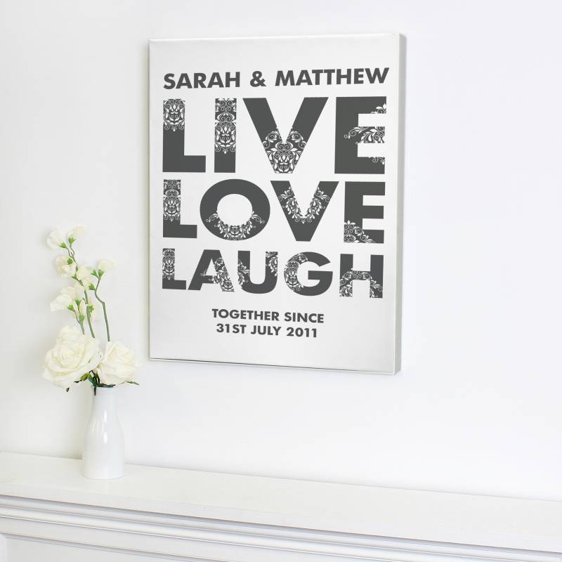 Personalised Live Love Laugh Canvas