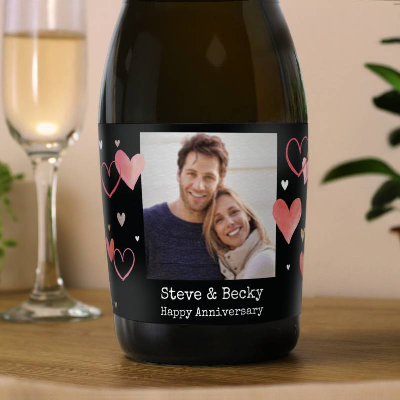 Personalised Photo Upload Heart Prosecco Personalised Photo Upload Heart Prosecco