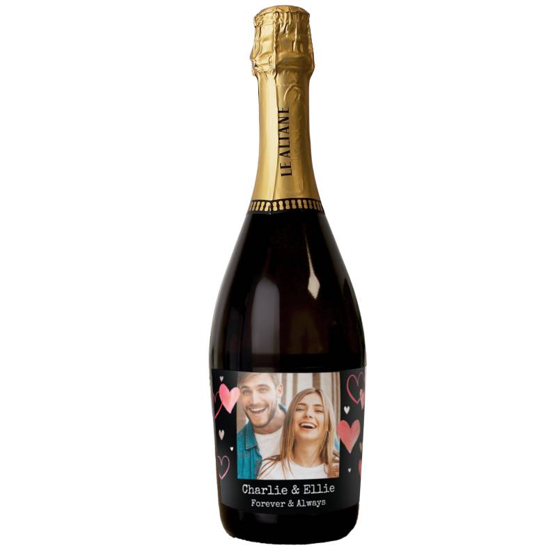 Personalised Photo Upload Heart Prosecco Personalised Photo Upload Heart Prosecco