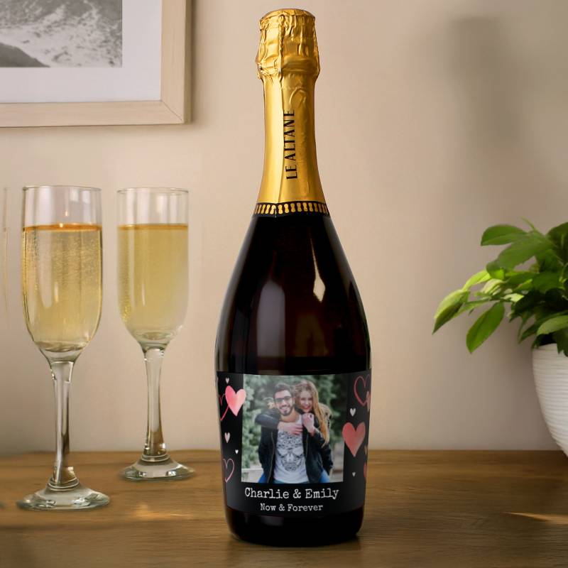 Personalised Photo Upload Heart Prosecco Personalised Photo Upload Heart Prosecco
