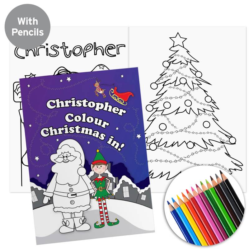 Personalised Elf Colouring Set