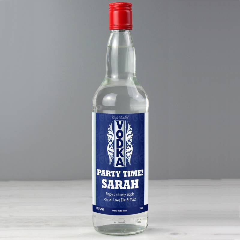 Personalised Blue & Silver Stripe Vodka