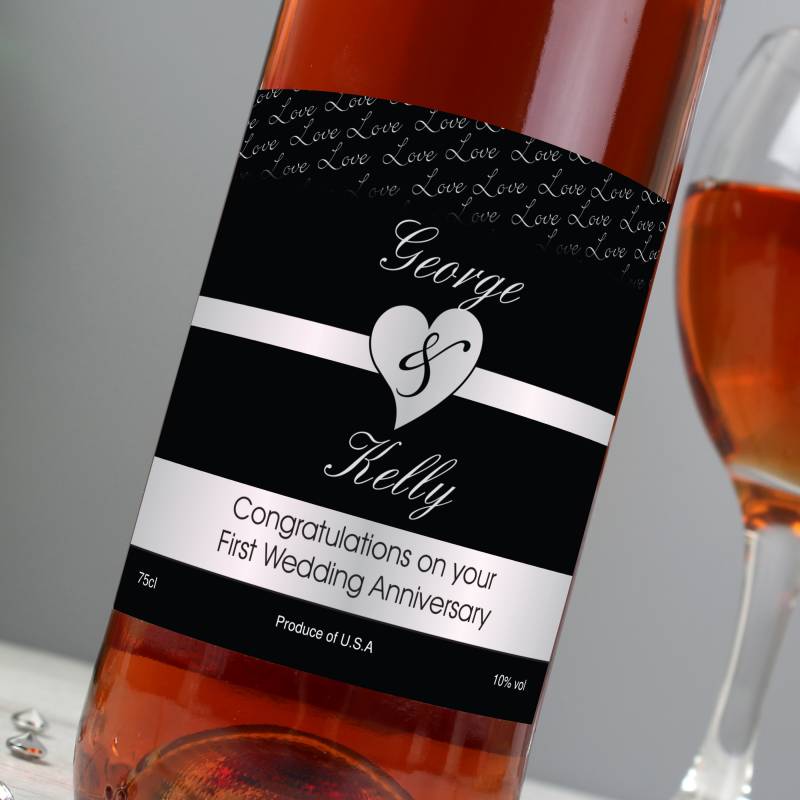 Couples Heart Rose Wine