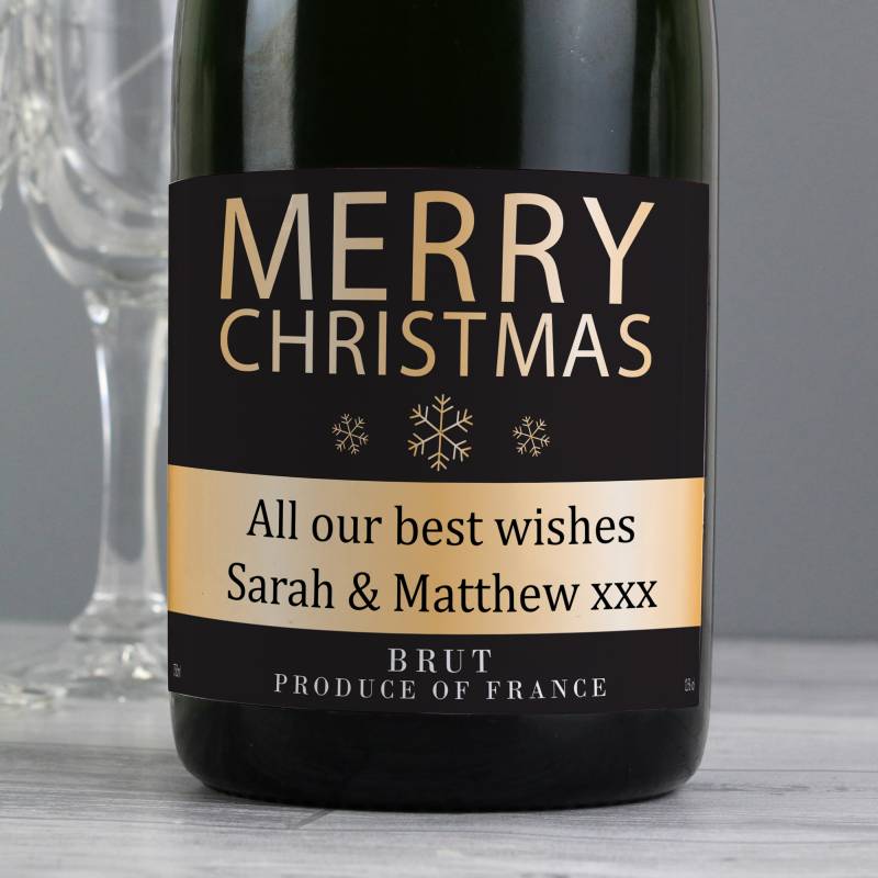 Personalised Merry Christmas Champagne