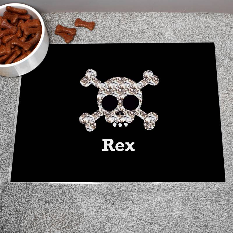 Personalised Skull and Crossbones Pet Placemat