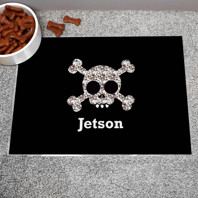 Personalised Skull and Crossbones Pet Placemat