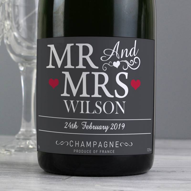 Personalised Mr & Mrs Champagne