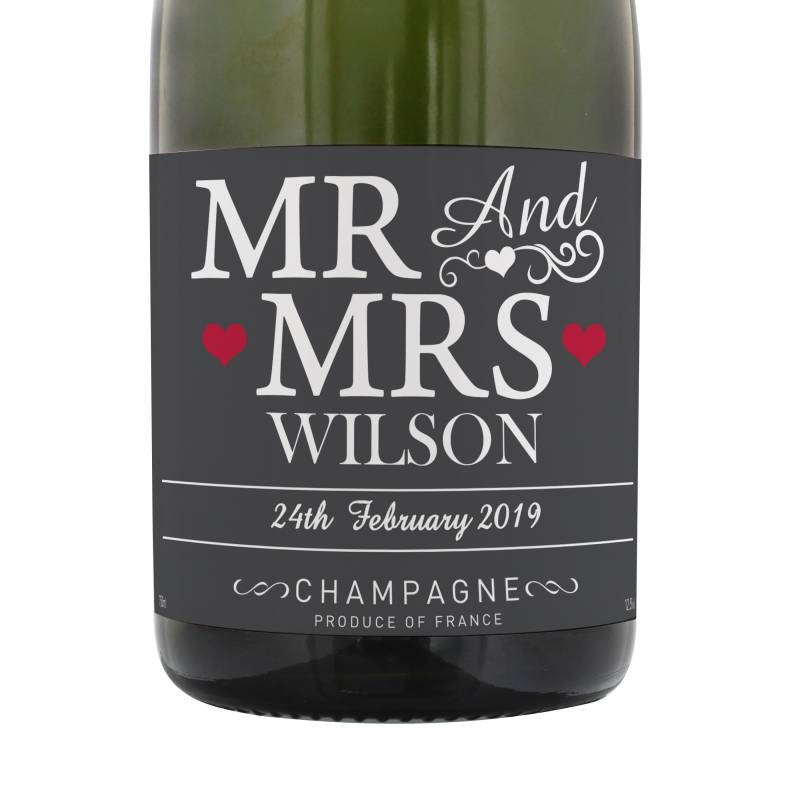 Personalised Mr & Mrs Champagne
