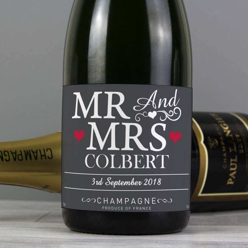 Personalised Mr & Mrs Champagne
