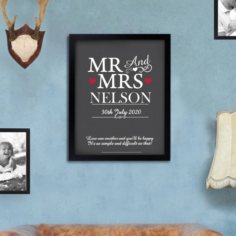 Personalised Mr & Mrs Framed Print