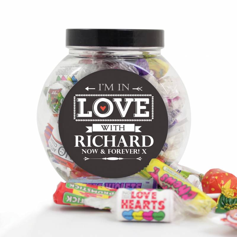 Personalised I'm In Love With Sweets Jar