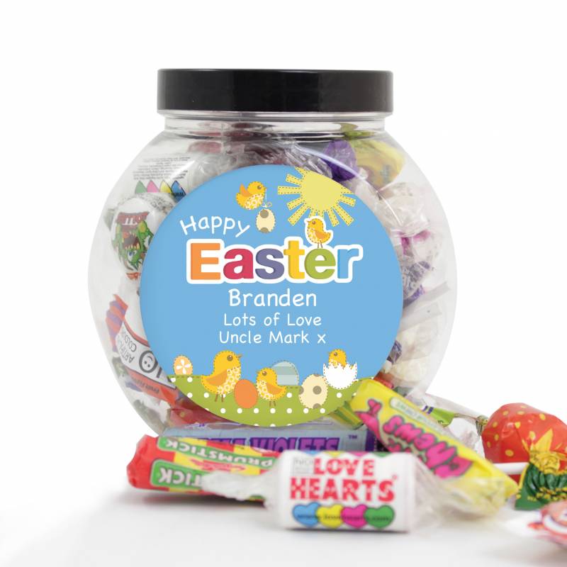 Personalised Easter Chick Sweet Jar