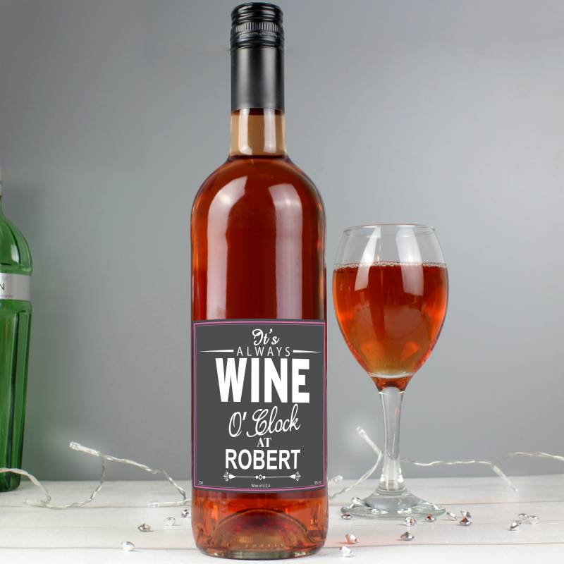 Personalised Wine OClock Rose Wine