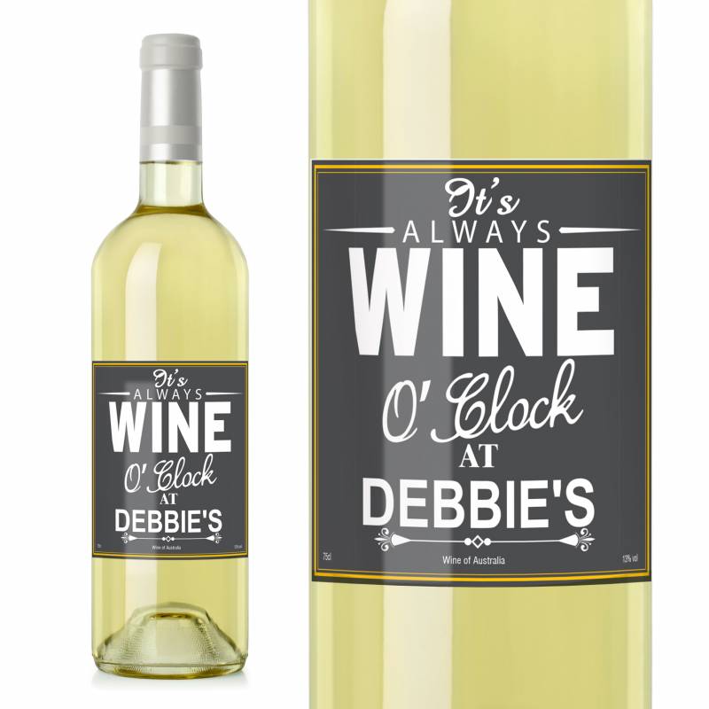 Personalised Wine OClock White Wine