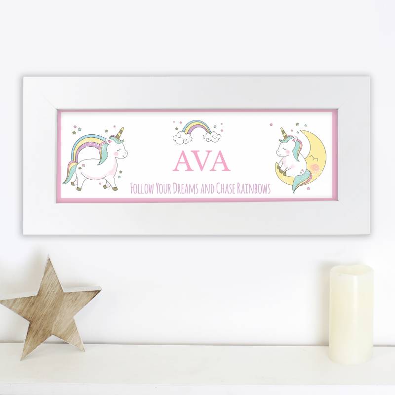 Personalised Baby Unicorn Name Frame