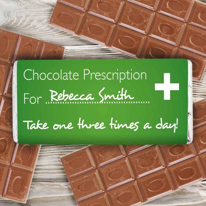 Personalised Chocolate Prescription Bar