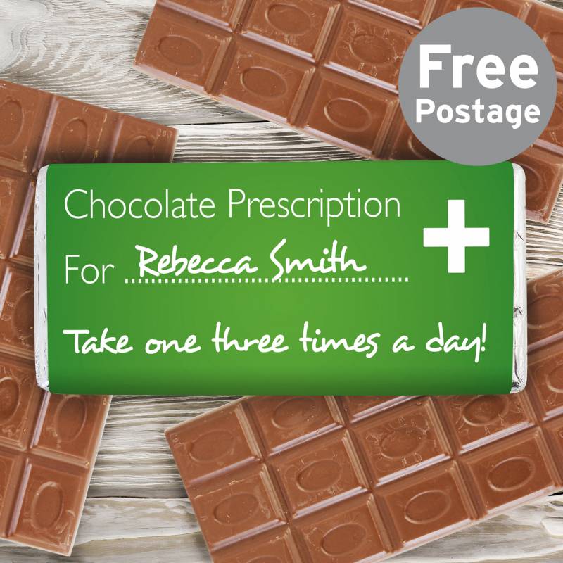 Personalised Chocolate Prescription Bar