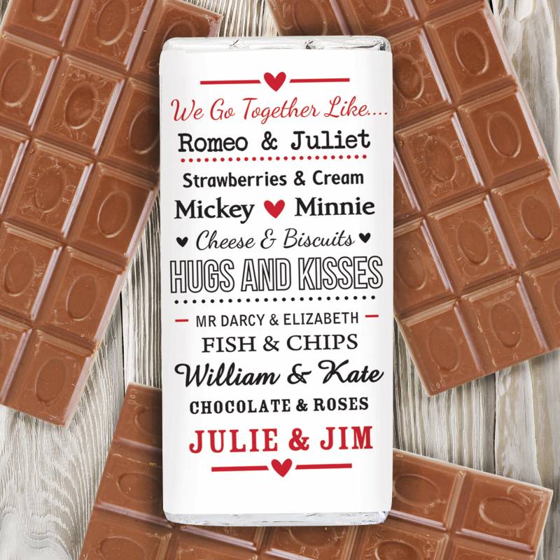 Personalised Couples Chocolate Bar