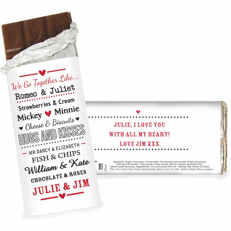 Personalised Couples Chocolate Bar
