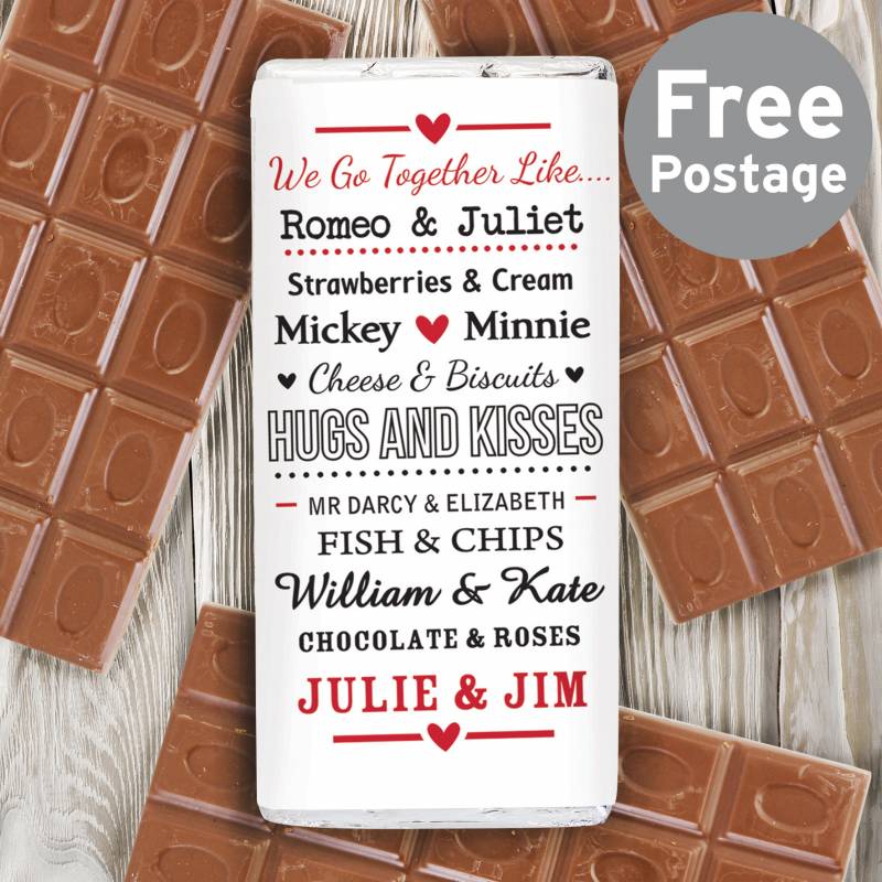 Personalised Couples Chocolate Bar