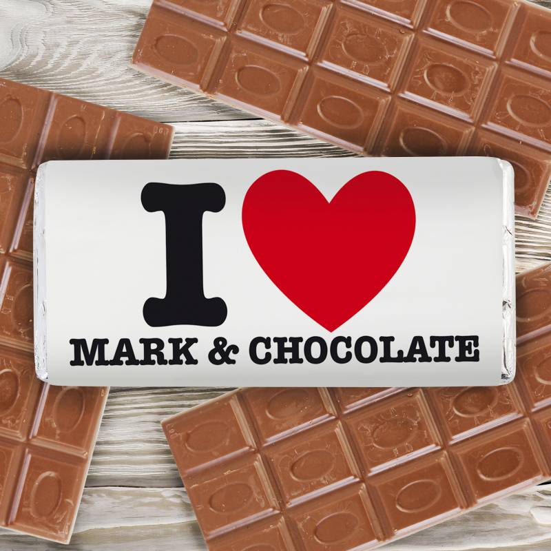 Personalised I HEART Chocolate Bar