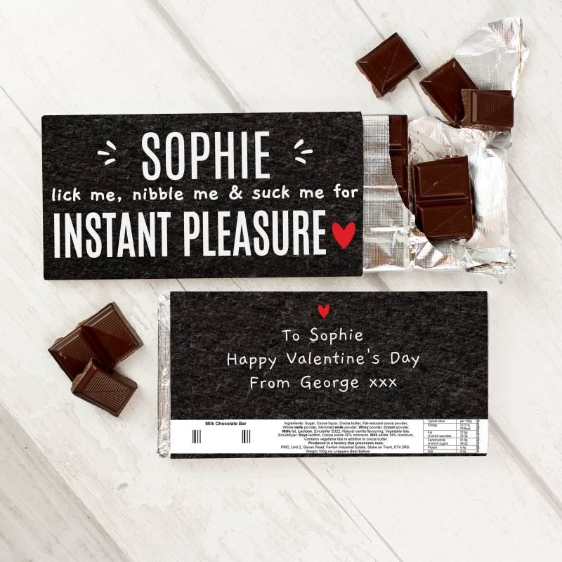 Personalised Instant Pleasure Milk Chocolate Bar