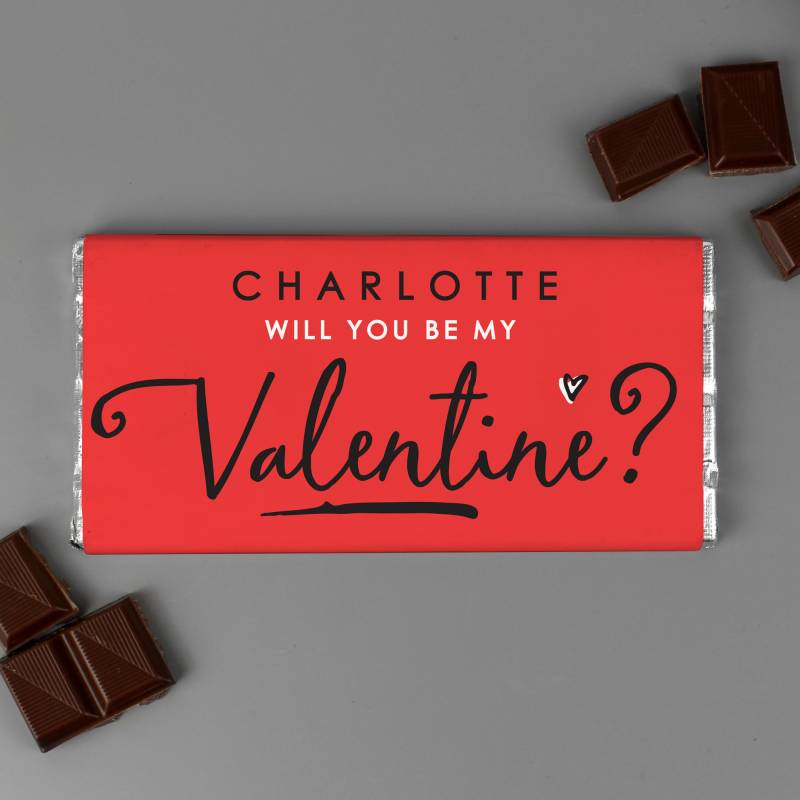 Personalised Be My Valentine Milk Chocolate Bar