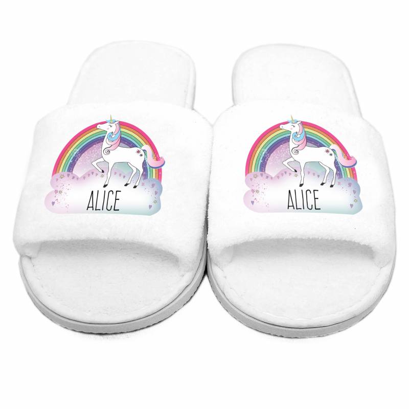 Personalised Unicorn Velour Slippers