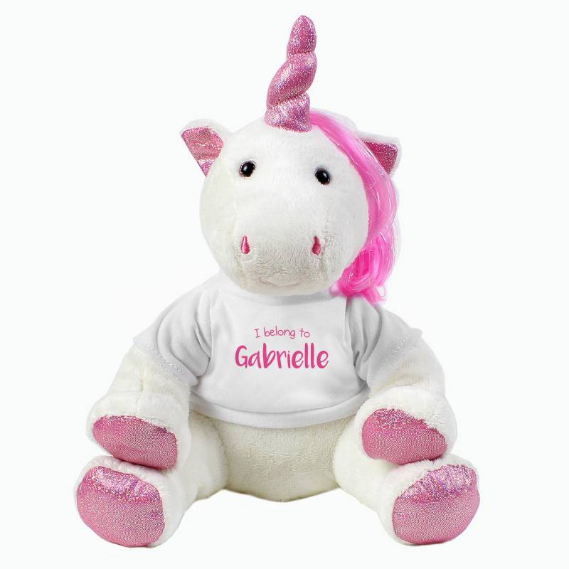 Personalised 'I Belong To' Plush Unicorn
