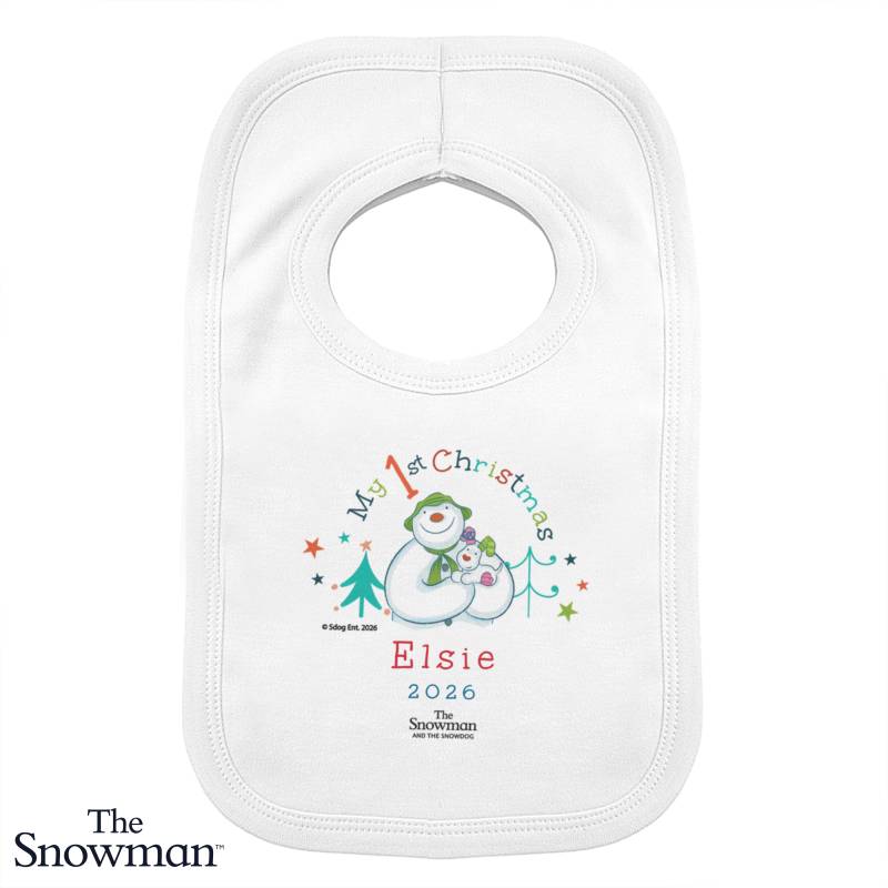 Personalised The Snowman My 1st Christmas Bib Personalised The Snowman My 1st Christmas Bib