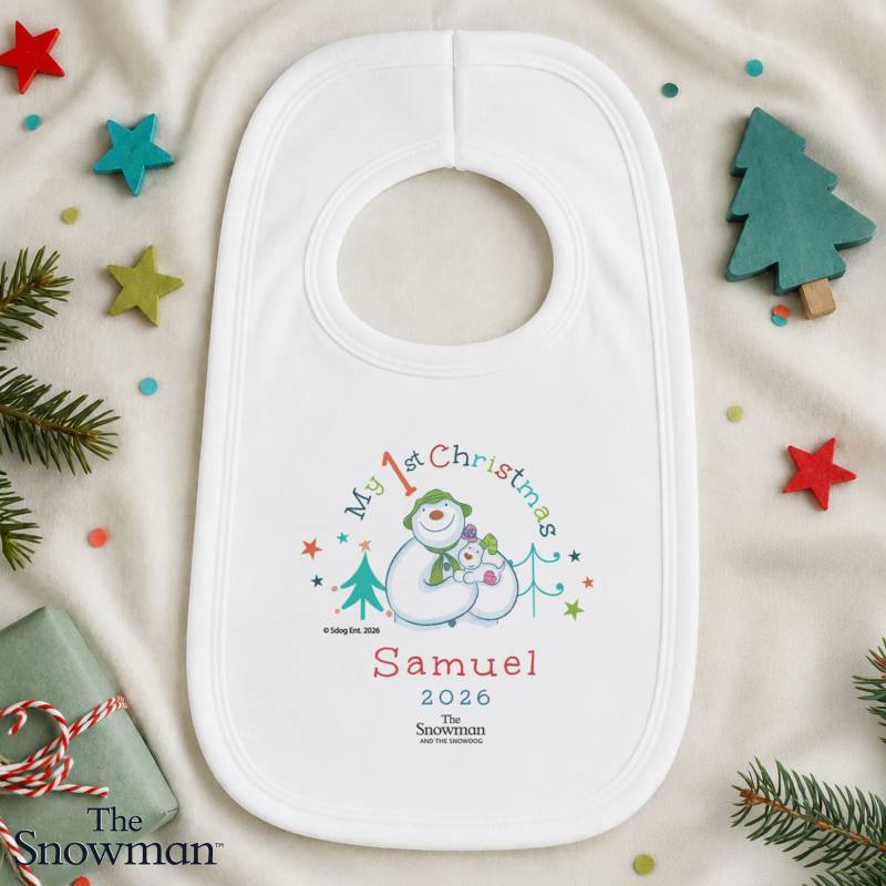 Personalised The Snowman My 1st Christmas Bib Personalised The Snowman My 1st Christmas Bib