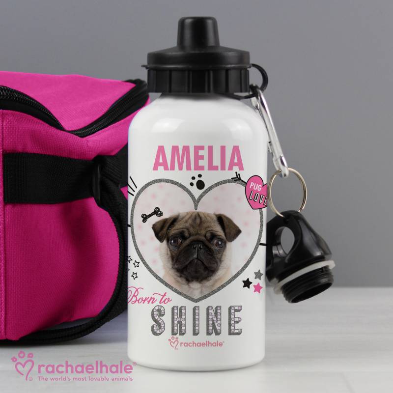Personalised Rachael Hale Doodle Pug Drinks Bottle