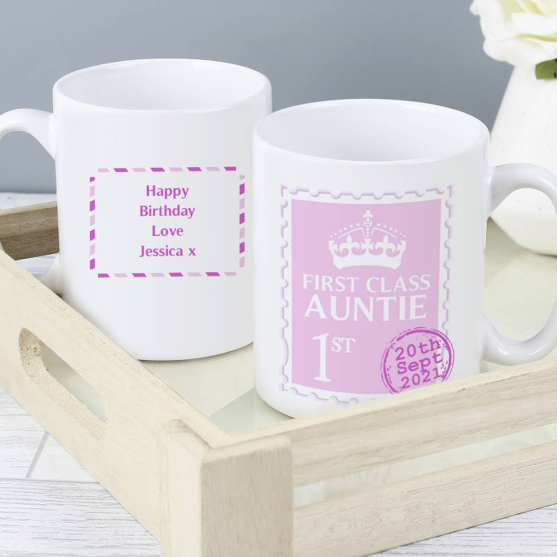 Personalised Pink 1st Class Mug
