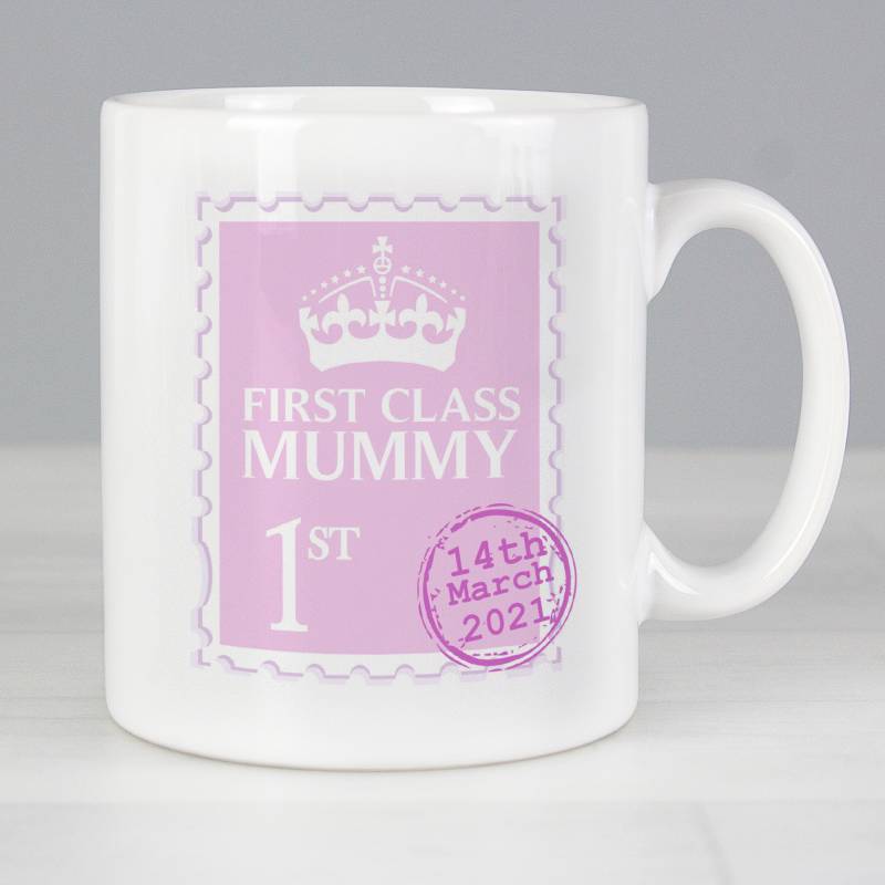 Personalised Pink 1st Class Mug