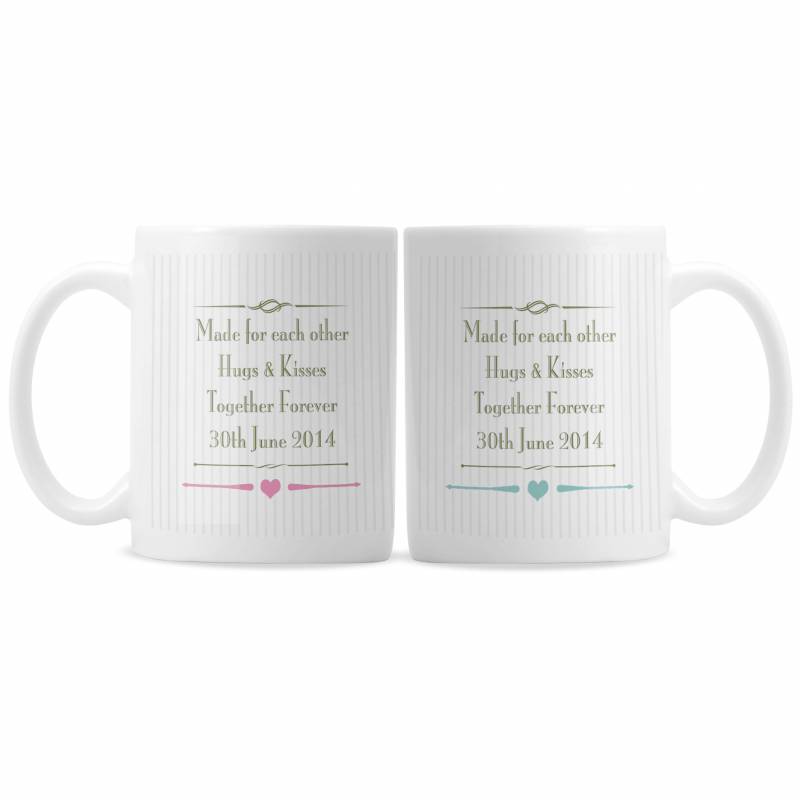 Personalised Wedding Mr & Mrs Mug Set