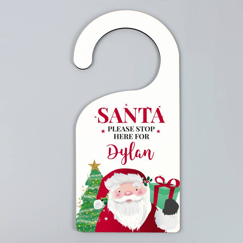 Personalised Santa Stop Here Door Hanger